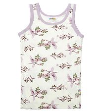 Joha Undershirt - Bamboo - Off White/Purple w. Parrot