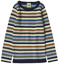 FUB Blouse - Knitted - Rib - Multi Stripe