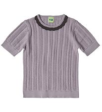 FUB T-shirt - Knitted - Heather w. Pointelle