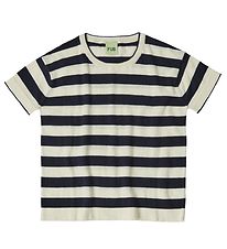 FUB T-shirt - Knitted - Ecru/Dark Navy