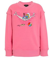 Emporio Armani Sweat-shirt - Rose Clair av. Schtroumpf bien