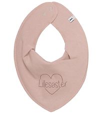 Pippi Teething Bib - Pointy - Misty Rose w. Little sister