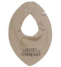 Pippi Teething Bib - Pointy - Silver Mink w. Aunt's Charm Troll
