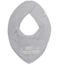 Pippi Teething Bib - Pointy - Grey Melange w. Aunt's Charm Troll