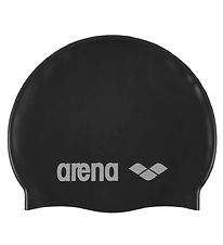 Arena Swim Cap - Classic+ Silicone - Black/Silver