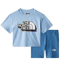 The North Face Shorts Set - T-shirt/Bicycle Shorts - Steel Blue/