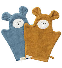 Fabelab Baby Wash Glove - 2-Pack - Bear - Blue Spruce Mix