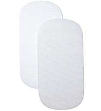 Shnuggle Dra-På-Lakan - 2-pack - 120x60 cm - Luftsäng - Grå/Vit