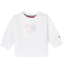 Tommy Hilfiger Sweatshirt - Gingham Flagge - Wei