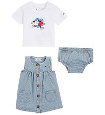 Tommy Hilfiger Set - Jurk/T-Shirt/Bloomers - Denimstreep