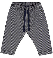 Msli Trousers - Poplin Stripe - Conditioner Cream/Night Blue