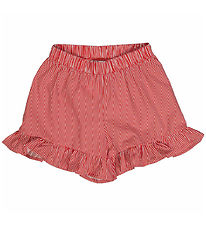 Msli Shorts - Popeline Stripe Frill - Splung Cream/Apple Ed