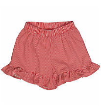 Müsli Shorts - Poplin Stripe Frill - Conditioner Cream/Apple Ed
