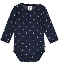 Müsli Bodysuit l/s - Sailboat - Night Blue/Conditioner Cream