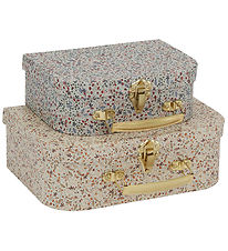 Konges Sljd Cardboard Suitcase - 2-Pack - Flower Field/Louloudi