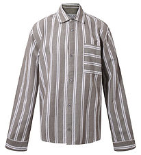 Hound Skyrta - Striped - White/Dusty Green