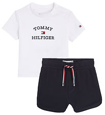 Tommy Hilfiger Setti - T-paita/Shortsit - Valkoinen/Laivastonsin
