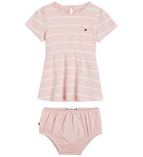 Tommy Hilfiger Kleid m. Bloomers - Rib - Whimsy Pink/White Strip