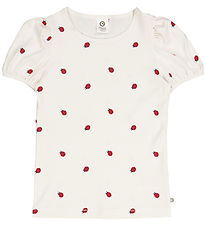 Msli T-paita - Ladybird Puff - Hoitoaine Cream/Apple Punainen