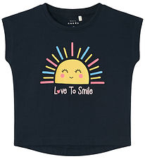 Name It T-shirt - NmfVigea - Dark Sapphire/Love Two Smiles