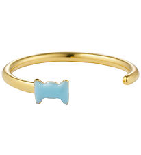 Design Letters Ring - Bow Cravate - Or/Bleu Clair