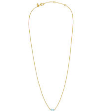 Design Letters Necklace - Bow Tie - 45 cm - Gold/Light Blue