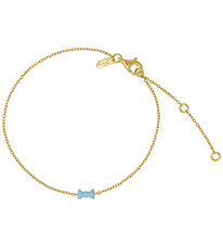 Design Letters Bracelet - 20 cm - Bow Tie - Gold/Light Blue