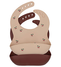 Konges Sljd Bibs - Silicone - 2-Pack - Cherry/Mocca