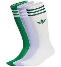 adidas Originals Socks - 3-Pack - High Crew - Purple/Green/White