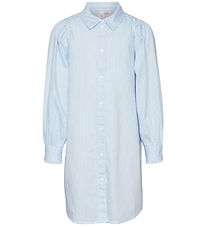 Vero Moda Girl Skjortklnning - VmPinny - Bright White/Vista Blu