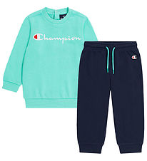 Champion Sweat Set - Sweatshirt/Sweatpants - Turquoise/Black