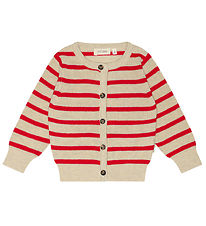 Petit Piao Cardigan - Knitted - Off White/Bright Red