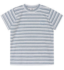 Hust and Claire T-shirt - HCArthur - Blue Fog Melange w. Stripes