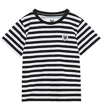 Wood Wood T-Shirt - Ola - Black/White Streifen