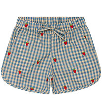Flss Shorts - Polly - Berry/Blue Gingang