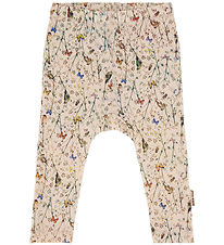 Mikk-Line Leggings - Wool/Bamboo - Off-White w. Print