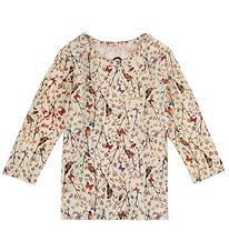 Mikk-Line Blouse - Wool/Bamboo - Off-White w. Print