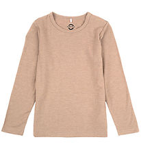 Mikk-Line Bluse - Wolle/Bambus - Warm Taupe
