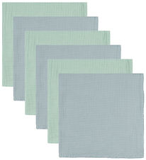 Mininor Muslin Cloths - 70x70 cm - 6-Pack - Grey Seal/Willowgree