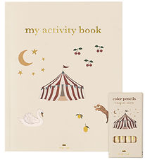 Konges Sløjd Activity Book w. Colouring Pencils - Off White