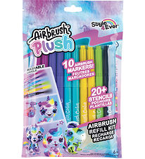 Airbrush Plush Colouring Set - Refill Kit - 10 pcs