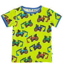 Smfolk T-shirt - Bright Green w. Tractors