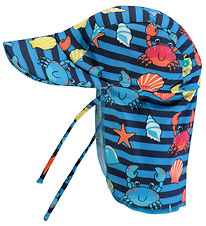 Smfolk Swim Hat - UV50+ - Brilliant Blue w. Crabs