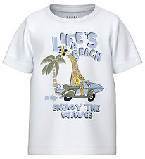 Name It T-Shirt - NmmVux - Bright White/Life Ijs Een strand