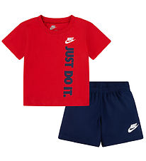 Nike Shorts Set - T-Shirt/Shorts - Rot/Midnight Navy