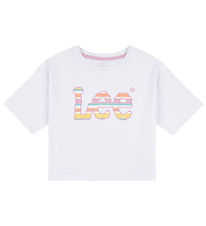 Lee T-paita - Stripe Grafiikka - Bright White