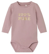 Name It Bodysuit l/s - NbfFanewa - Deauville Mauve w. Glitter