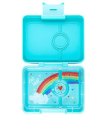 Yumbox Lunchbox w. 3 Rooms - Bento Snack - Misty Aqua/Rainbow