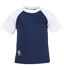 Petit Crabe Haut de Bain - Raglan - UV50+ - Blue/White