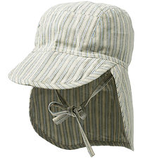 Wheat Sun Hat - Albert - Aquablue Stripe
